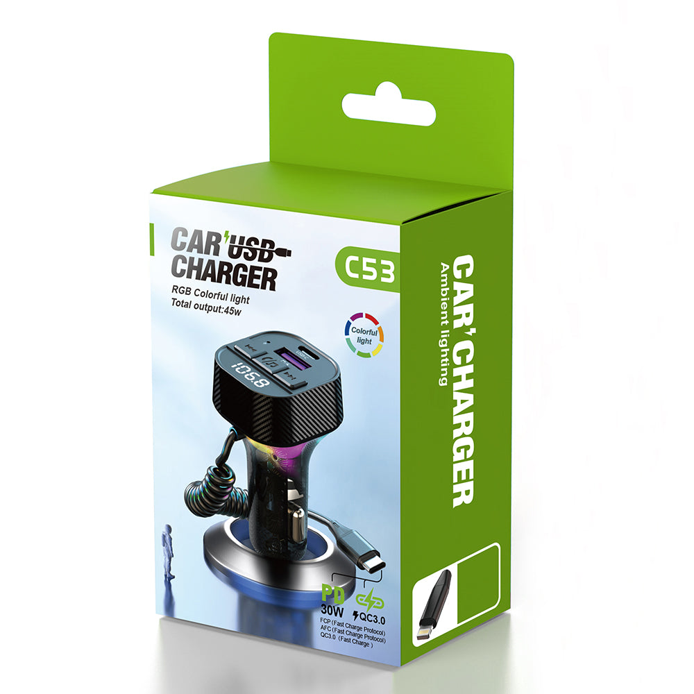 C53 Car Bluetooth Receiver FM Transmitter MP3 Player Fast Charging Car Charger C53 Car Bluetooth Receiver FM Transmitter MP3 Player Fast Charging Car Charger